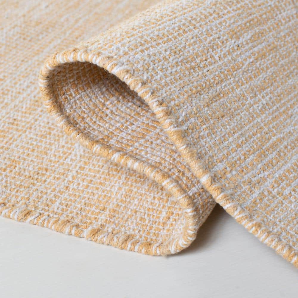 Montauk Gold Flat Woven Handmade Cotton Rug 6' x 9'