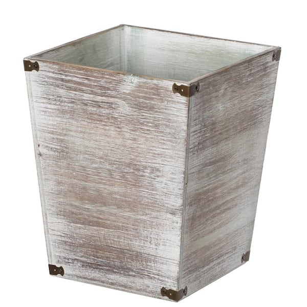 Rustic Wood 13 Gallon Kitchen Trash Can 
