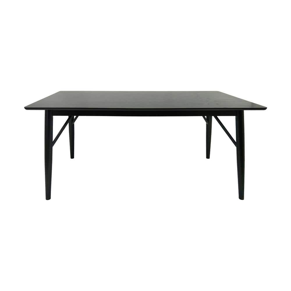 Noble House Grissom Black Solid Wood Dining Table 66025 - The Home Depot