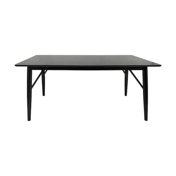 Noble House Grissom Black Solid Wood Dining Table