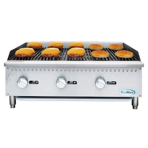 Commercial 36 in. Natural Gas 3-Burner Charbroiler with 90,000 BTU in Stainless-Steel