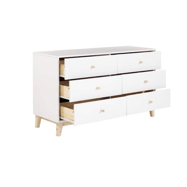 Alaterre Furniture Mod 60 In W 6, Nouvelle 6 Drawer Dresser Blackout White