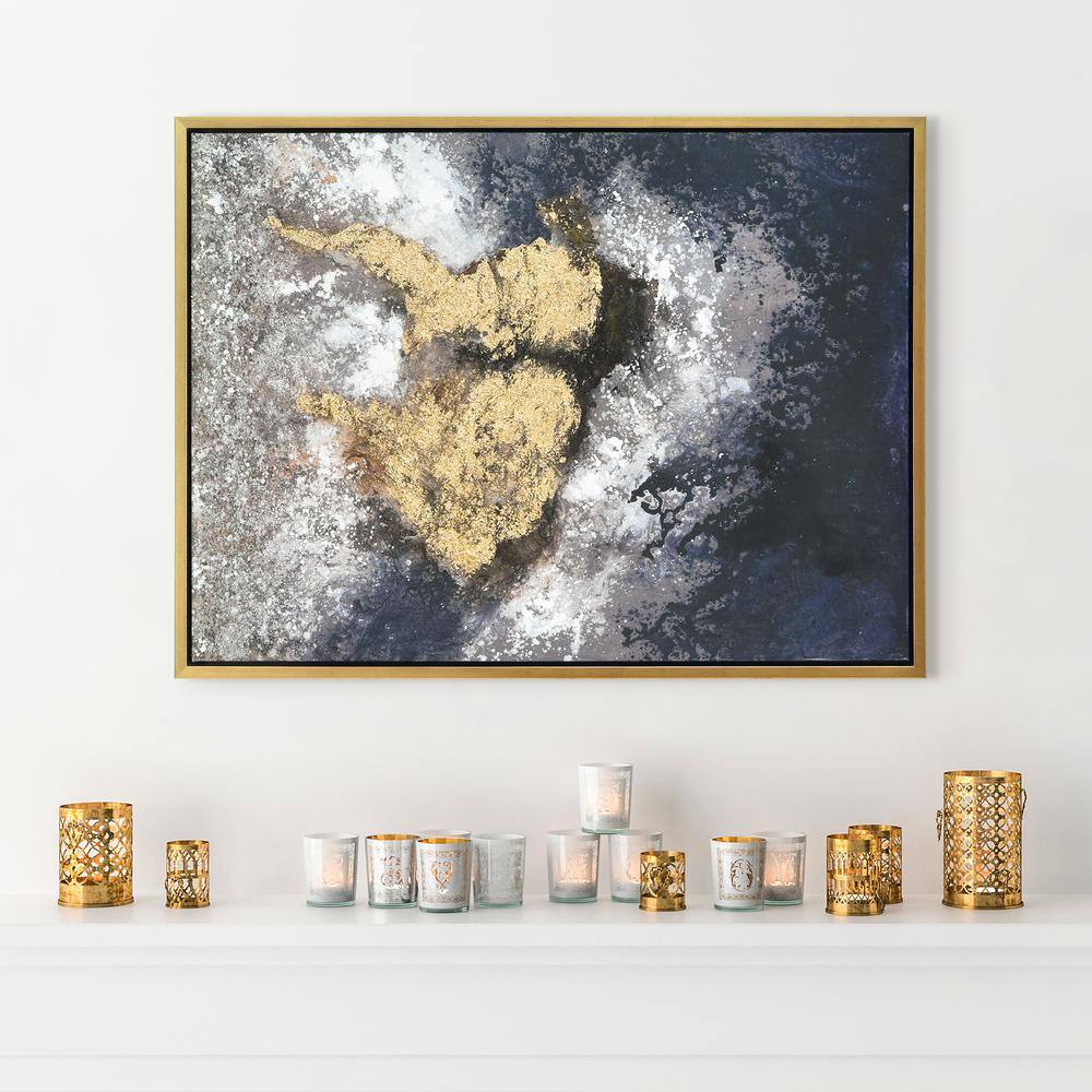 Nourishment Gold and Silver Abstract Hand Painted Canvas Art
