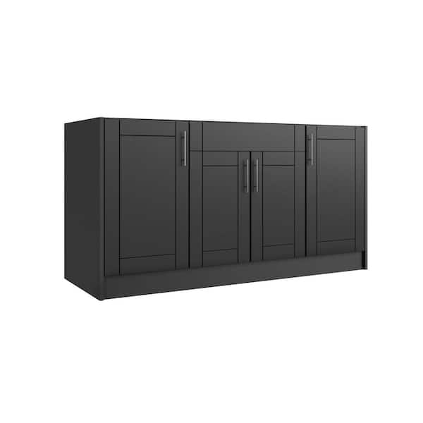 Daytona Pitch Black 13-Piece 67.25 in. x 34.5 in. x 25.5 in. Outdoor Kitchen Cabinet Island Set