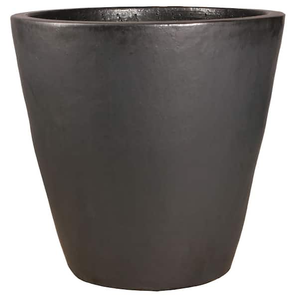 Unbranded 24 in. Charcoal Ceramic Vaso Planter