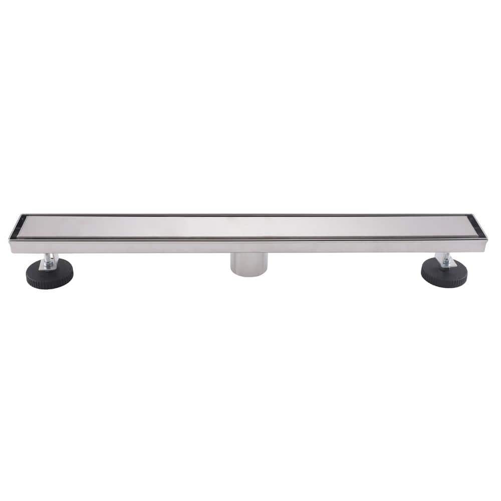 35.43 in. Linear Shower Drain with Adjustable Feet Stainless Steel Floor Bathroom Drain Brushed Nickel price history on PriceWatchPro