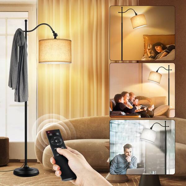 BICIK 67 in. Classic Black Mid-Century Modern 1-Light LED Energy