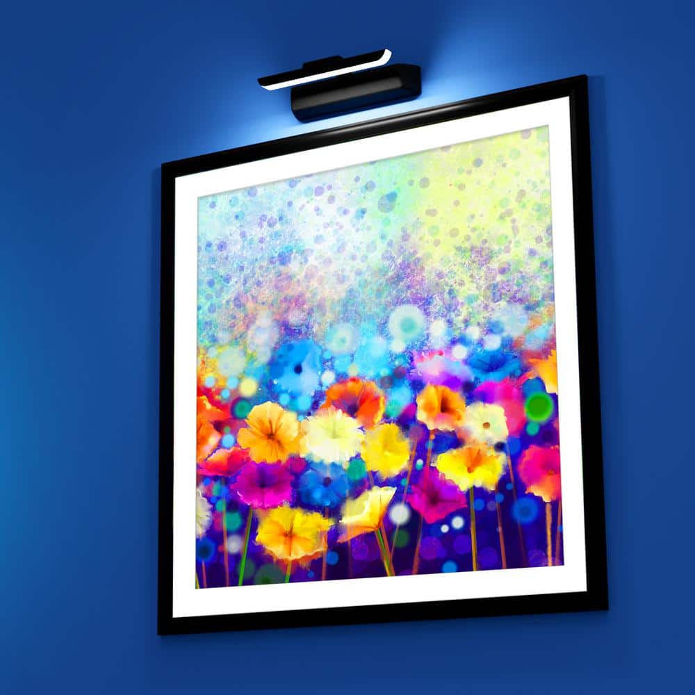 16-Inch Satin Black LED Picture Light with Remote Control