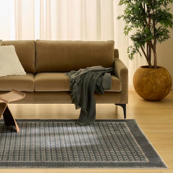Nordic Black Taupe 6 ft. x 9 ft. Geometric Contemporary Area Rug