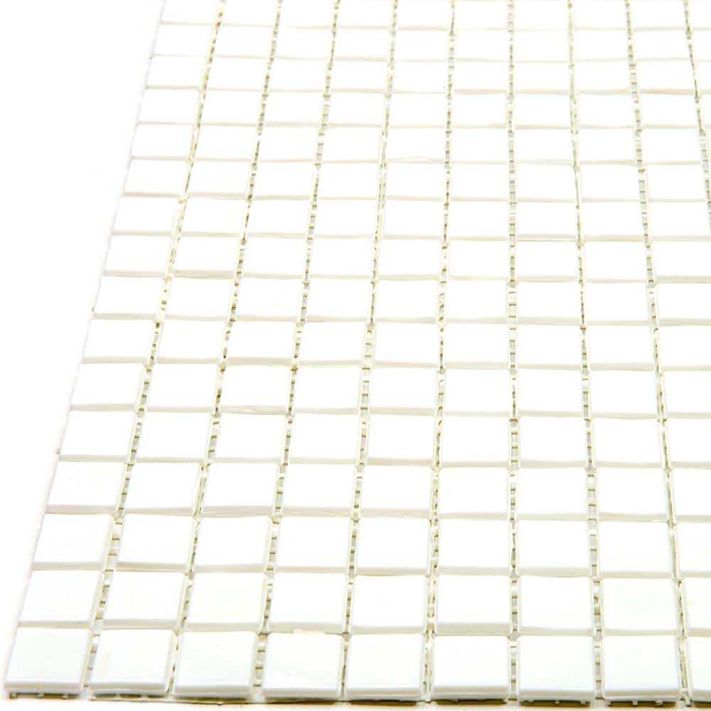 Baby Powder White Iridescent Glass Mosaic Wall and Floor Tile