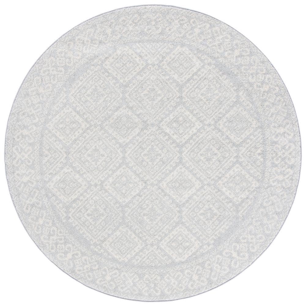 Tulum 8 ft. x 8 ft. Light Gray/Ivory Geometric Round Rug price history on PriceWatchPro