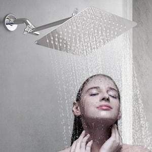 1-Spray Patterns with 1.8 GPM 10 in. Wall Mount Rain Fixed Shower Head in Chrome