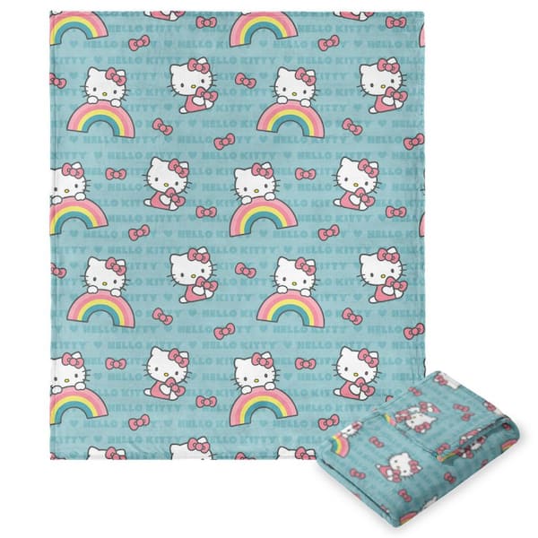 Sanrio Hello Kitty Bow So Sweet Silk Touch Throw Blanket 50x70 Inches