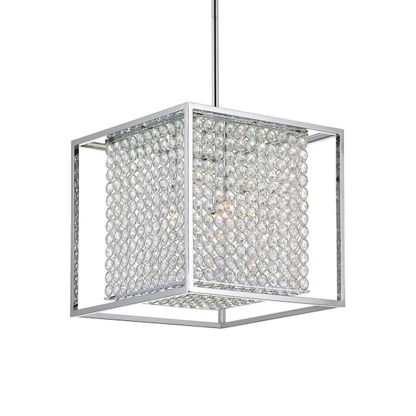 Cube 3 Light Chandelier With Chrome Finish