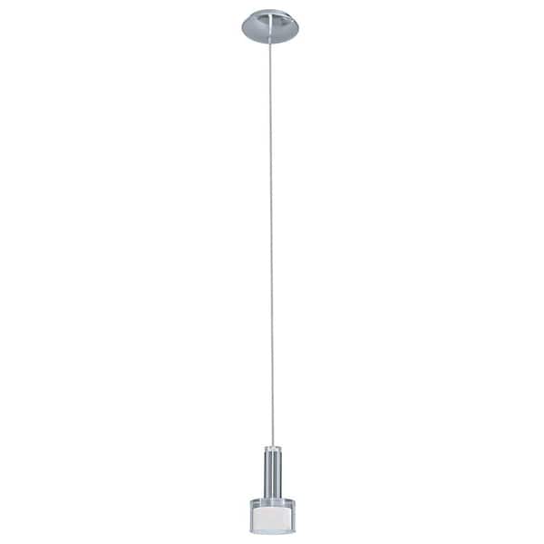 Eglo Fabiana 4.75 in. W x 59 in. H 1-Light Chrome Mini Pendant with White/Clear Glass Shade