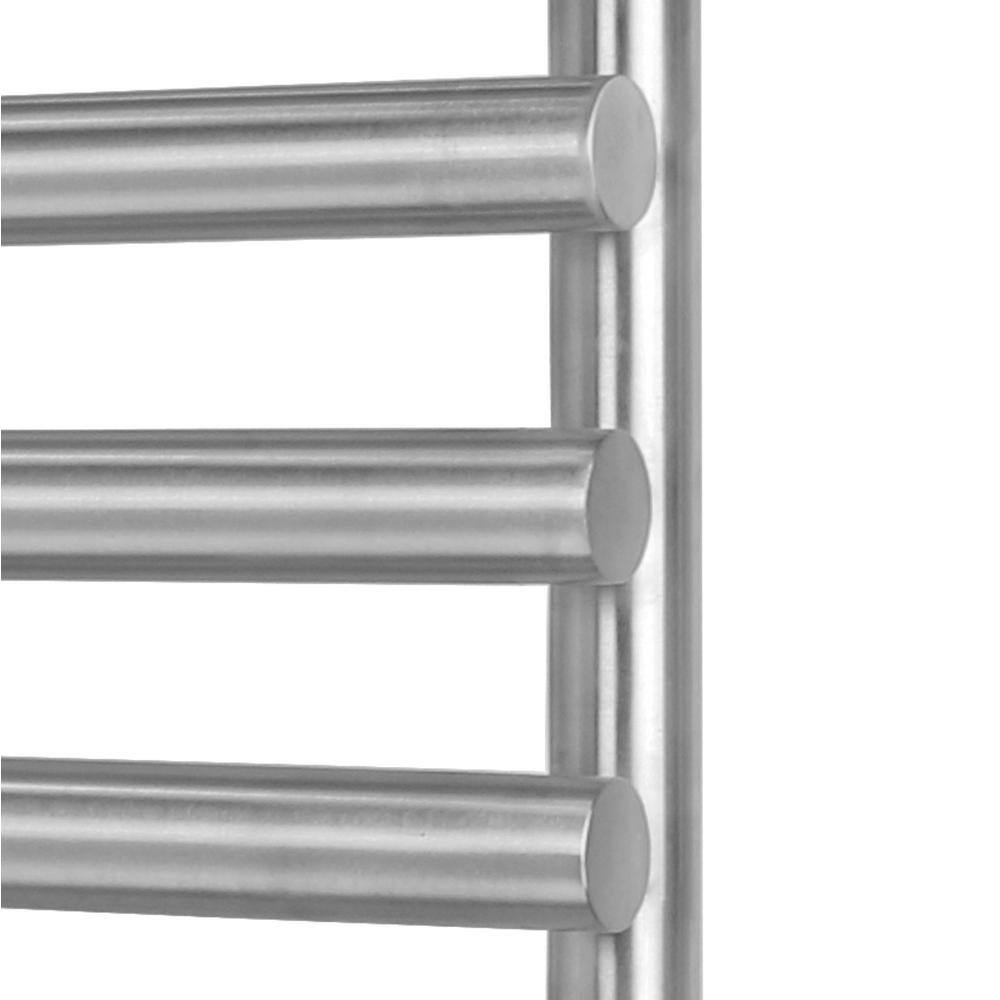 Brushed Stainless Steel Wall-Mounted 10-Bar Towel Warmer