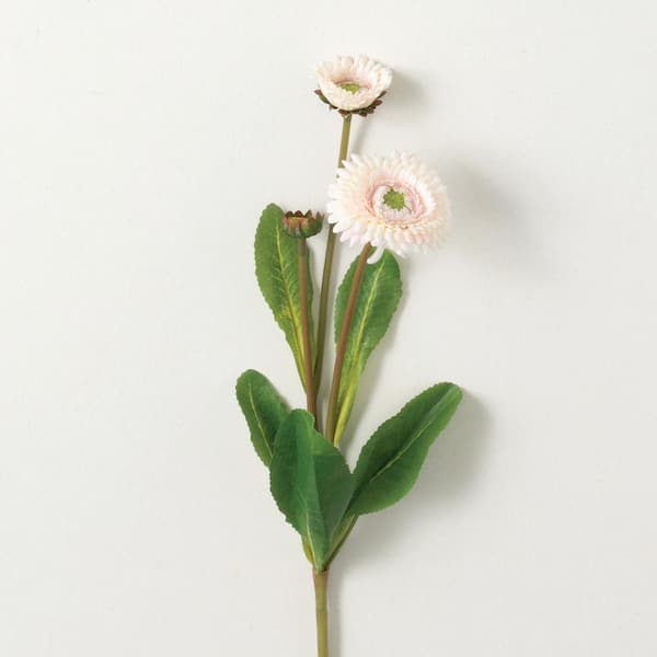 SULLIVANS 17 in. Blush Pink Indoor Artificial Silk Rose Flower Spray