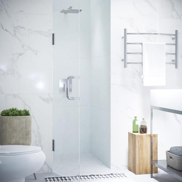 ANZZI Fellow Series 30 in. x 72 in. H Hinged Frameless Shower Door