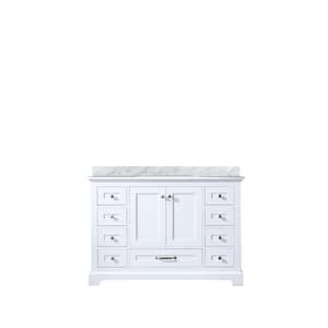 Dukes 48 in. W x 22 in. D White Single Bath Vanity and Carrara Marble Top