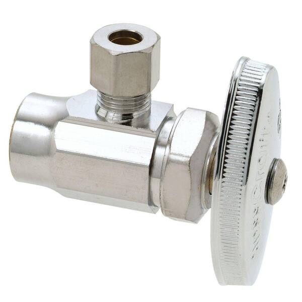 BrassCraft 1/2 in. Sweat Inlet x 1/4 in. Compression Outlet Chrome-Plated Brass Multi-Turn Angle Valve (5-Pack)
