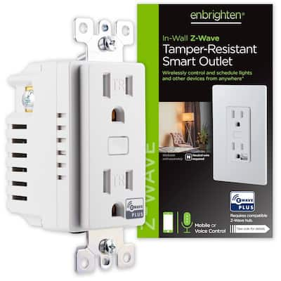 Commercial Electric Smart 15 Amp 120-Volt Tamper Resistant White Duplex  Outlet Powered by Hubspace (1-pack) HPKA315CWB - The Home Depot