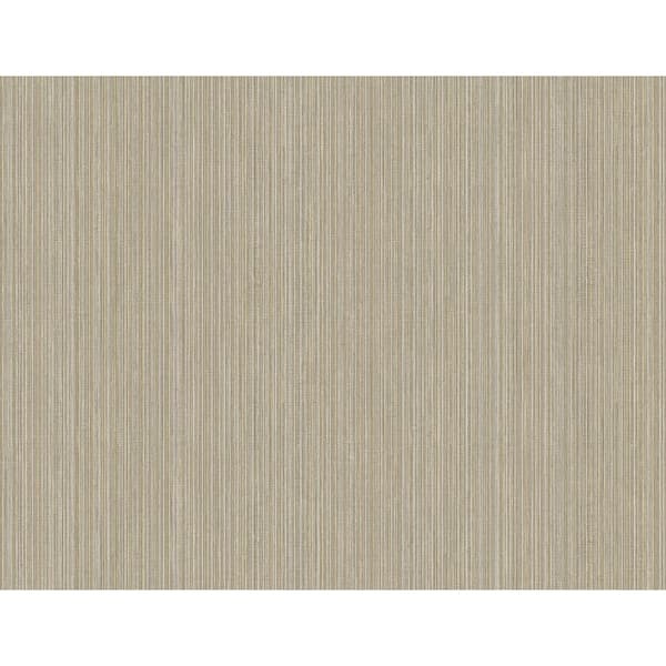 CASA MIA Textile Vertical Soft Brown Paper Non-Pasted Strippable Wallpaper Roll (Cover 60.75 sq. ft.)