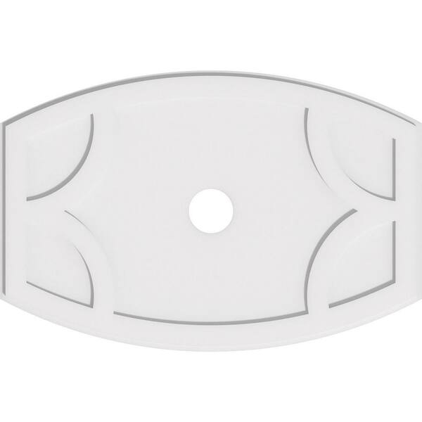 Ekena Millwork 38 in. W x 25-3/8 in. H x 4 in. ID x 1 in. P Kailey Architectural Grade PVC Contemporary Ceiling Medallion