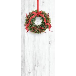 36 in. x 80 in. Christmas Wreath-Christmas Front Door Decor Mural