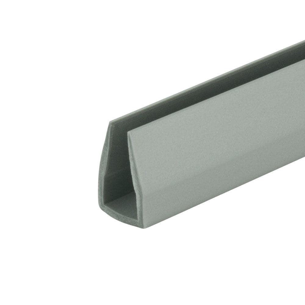 3/4 in. D x 3/8 in. W x 48 in. L Silver Rigid PVC Plastic U-Channel Mouldin