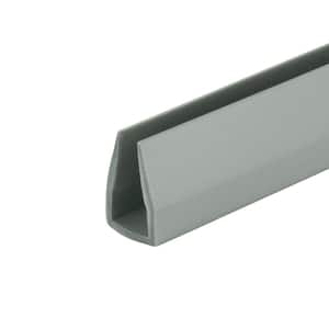 3/4 in. D x 3/8 in. W x 48 in. L Silver Rigid PVC Plastic U-Channel Moulding Fits 3/8 in. Board, (2-Pack)