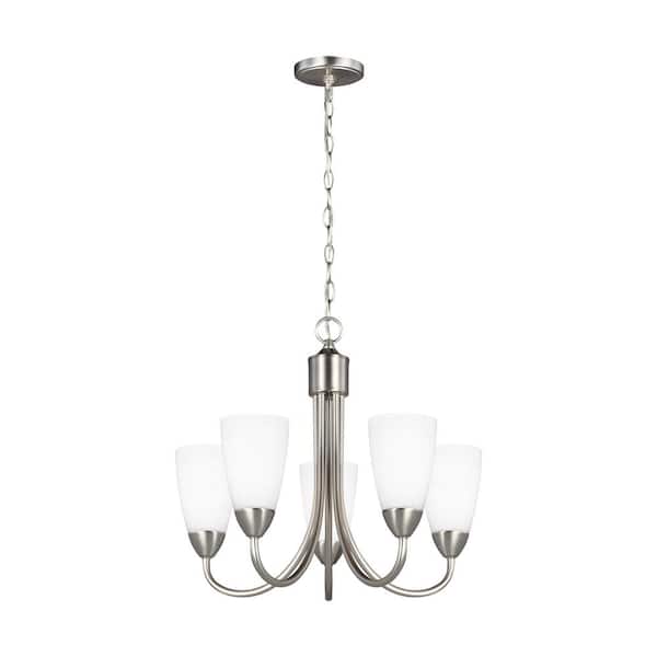 Generation Lighting Seville 5-Light Brushed Nickel Transitional Modern Hanging Chandelier