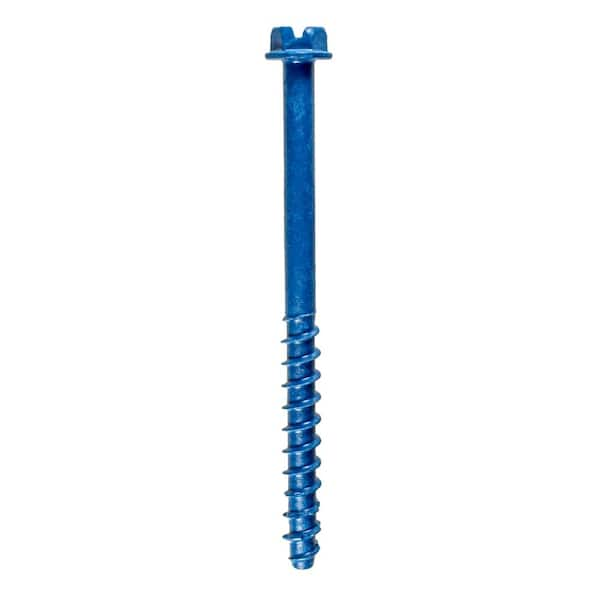 Simpson Strong-Tie Titen 1/4 in. x 3-1/4 in. Hex-Head Concrete and Masonry Screw, Blue (8-Pack)