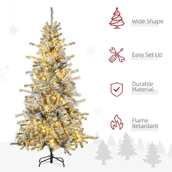 Glitzhome 6 ft. Pre-Lit Green Fir Artificial Christmas Tree with 350 LED  Lights 9 Functional Multi-color Remote controller 2014600019 - The Home  Depot