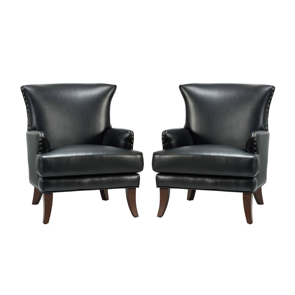 home depot black leather chair