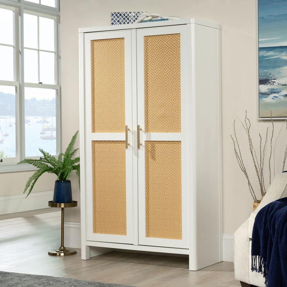SAUDER Isabella Isle White Engineered Wood Rectangular 61 in