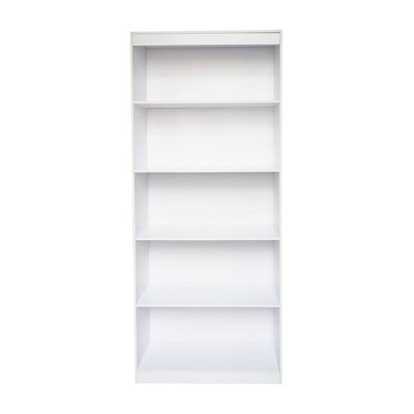 Techni Home White Sturdy Standard 5-Shelf Bookcase
