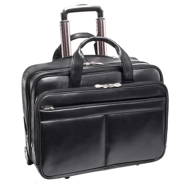 Mcklein Flournoy 1 Leather Double Compartment Laptop Briefcase - Black :  Target