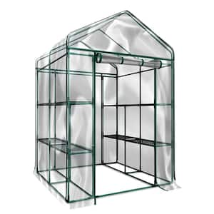 56 in. W x 56 in. D x 76 in. H Metal Clear Portable Greenhouse Indoor Outdoor Grow Plant Herbs Flowers Hot House