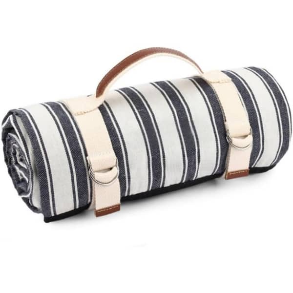 Waterproof Picnic Blanket Portable with Carry Strap for Beach Mat or Family Outdoor Camping Party (Berry Blue)