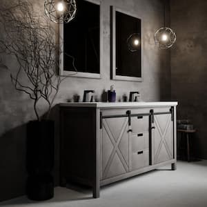 Marsyas 60 in W x 22 in D Ash Grey Double Bath Vanity without Top