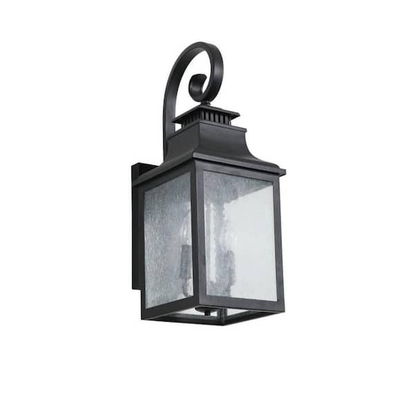 Tidoin 1-Light Black Wall Sconce Outdoor with Glass