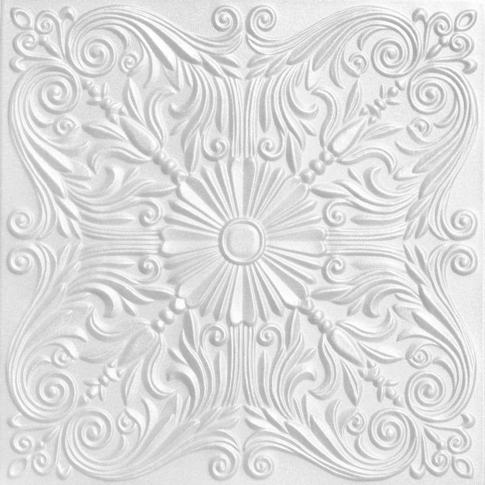 Spanish Silver Dove White 1.6 ft. x 1.6 ft. Decorative Foam Glue Up Ceiling Tile (384 sq. ft. /case) price history on PriceWatchPro