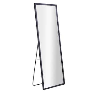 22.8 in. W x 65 in. H Rectangular Solid Wood Frame Wall Full Body Mirror Bathroom Vanity Mirror in Black