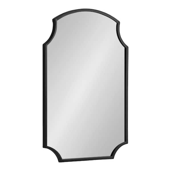 Kate and Laurel Carlow 20.00 in. W x 30.00 in. H Black Scalloped Traditional Framed Decorative Wall Mirror