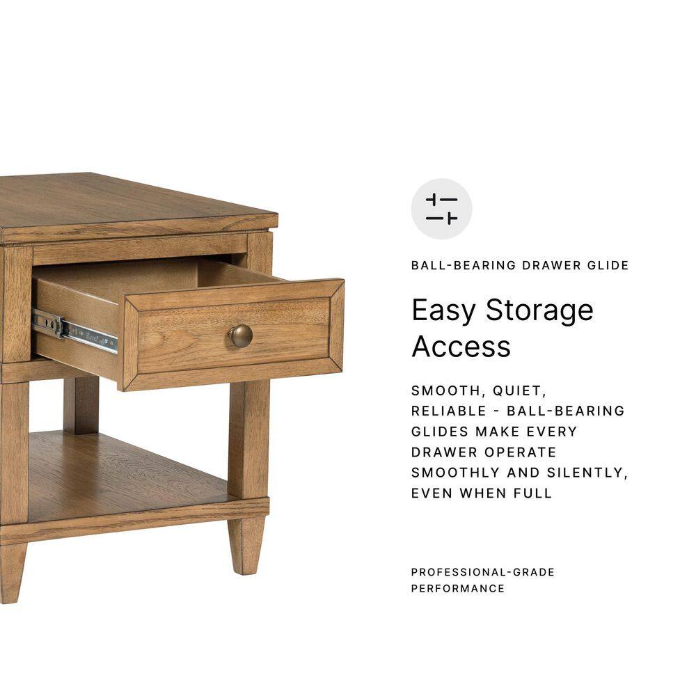 Sharlance 20 in. Light Brown Rectangle Wood End Table With Storage - thumbnail 10