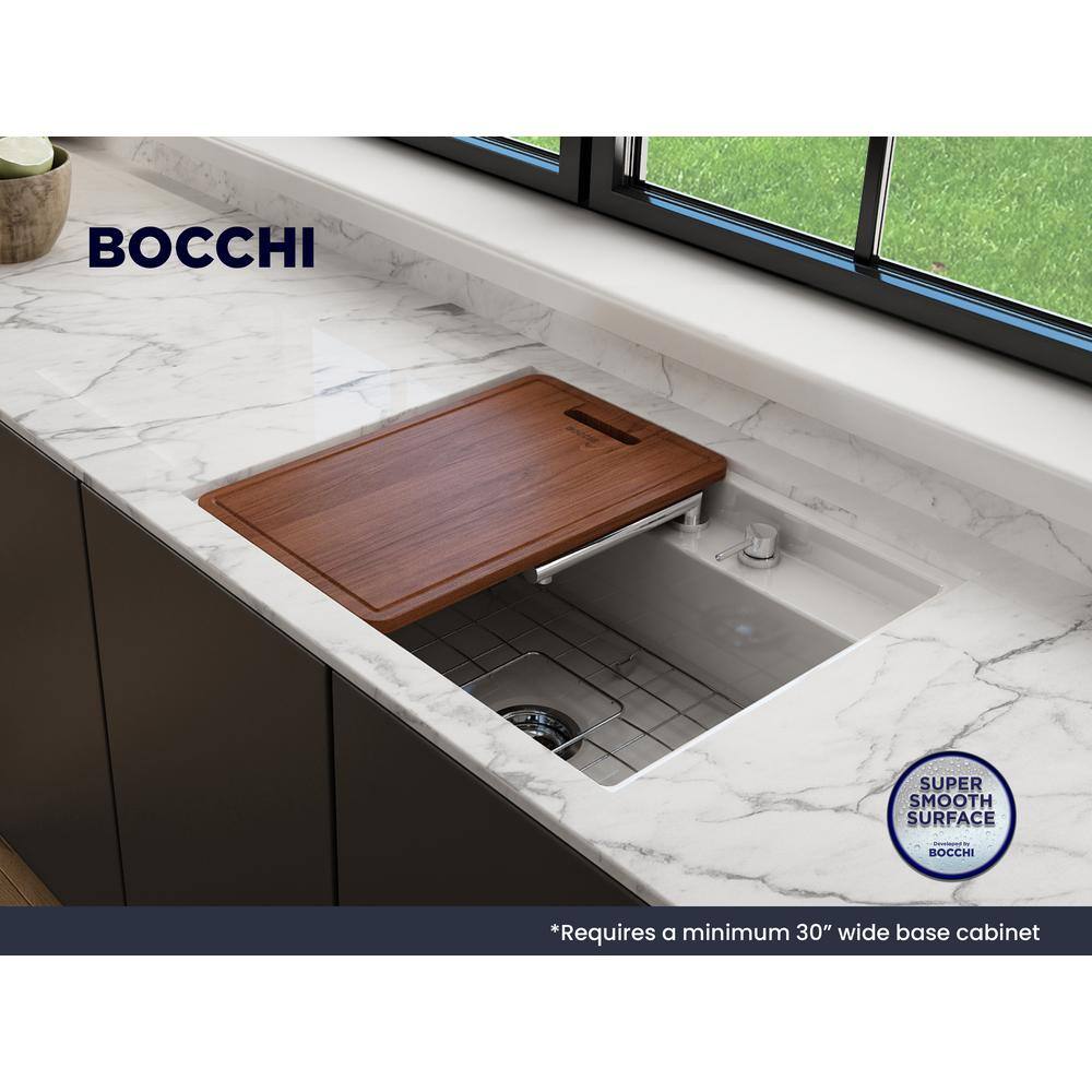 White Fireclay 27-Inch Single Bowl Drop-In Kitchen Sink