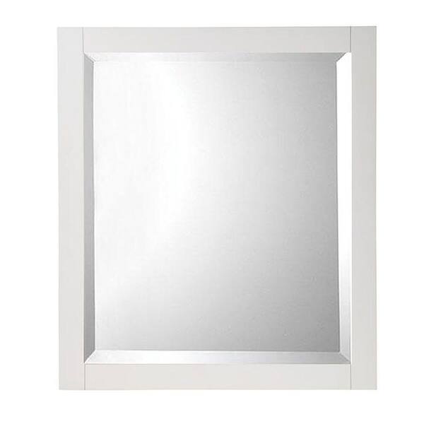 Home Decorators Collection Fraser 32 in. H x 28 in. W Framed Single Wall Mirror in White