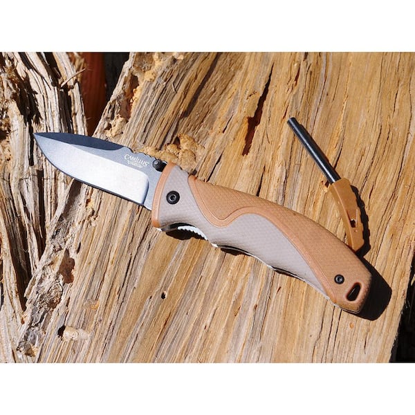 8 3/4 Inch Pocket Knife With Wood Handle Scales And Titanium