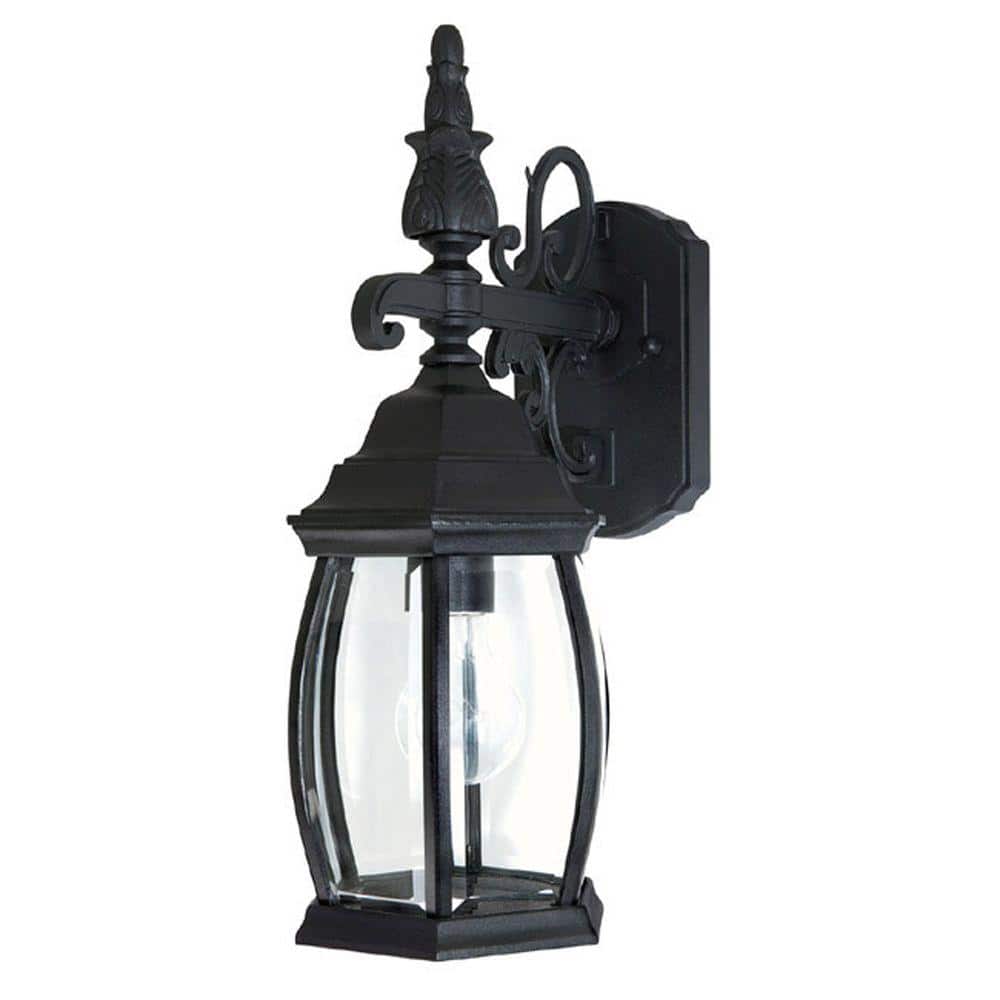 French Country 16 in. Black Outdoor Hardwired Wall Lantern Sconce with No Bulbs Included price history on PriceWatchPro