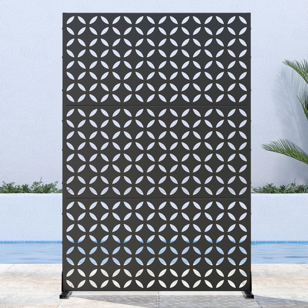 72 in. x 47 in. Black Outdoor Metal Galvanized Privacy Screen Fence Garden Panels price history on PriceWatchPro
